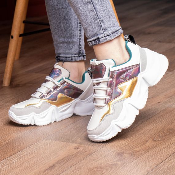 Кроссовки женские Fashion Frasier 2126 38 размер 245 см Бежевый | Зображення 1