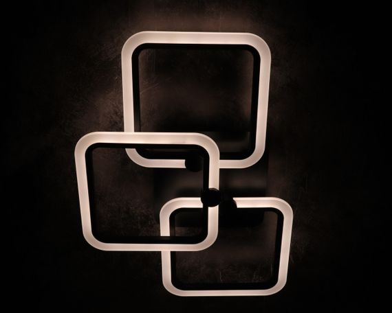 Люстра світлодіодна стельова LED світильник для квартири на стелю лед з пультом 25622 Чорний 11х41х60 см. | Зображення 3