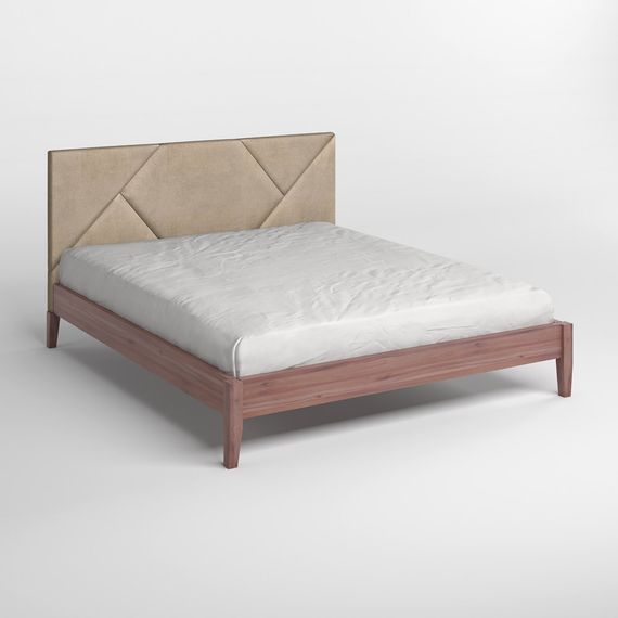 Полуторне дерев&#039;яне ліжко Mebigrand Нью-Йорк ДК Горіх лісовий/Аляска 23 (Бежевий) 120х190 см (MBG-10239) | Зображення 1