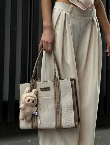 Жіночі широкі штани алладини-палаццо зі складками вільні колір бежевий, розмір M/L  AN511 | Зображення 3