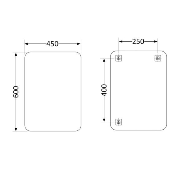 Зеркало Lidz Nicole 450х600 настенное прямоугольное с закругленными углами LD78NI4560 | Зображення 1