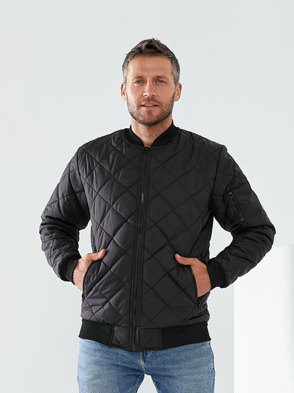 Мужской стеганая куртка демисезонная BS1584 цвет черный, размер XXL | Зображення 3