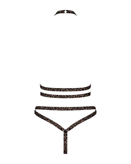 Боди с открытым бюстом Obsessive Tigrita леопардовый принт, XL/2XL Sex Aura | Зображення 3