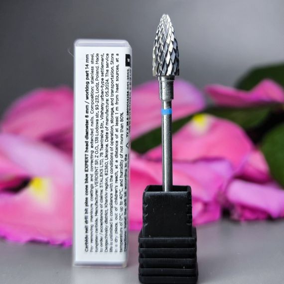 Фреза твердосплавная шишка синяя Staleks Pro Expert диаметр 6мм / рабочая часть 14мм