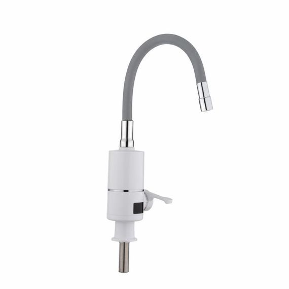 Проточний кран-водонагрівач з гнучким виливом для кухні  Lidz Warm 065  LDWAR065GRE49096 White/Grey
