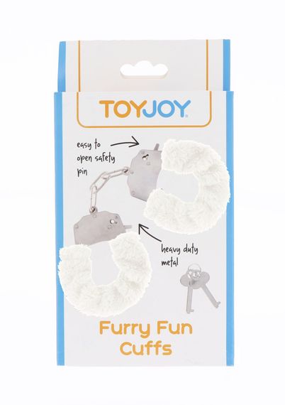 Наручники з хутром Toy Joy білі | Зображення 3