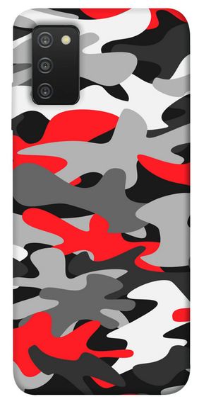 Чохол IBANAN Червоно-сірий камуфляж для Samsung Galaxy A03s