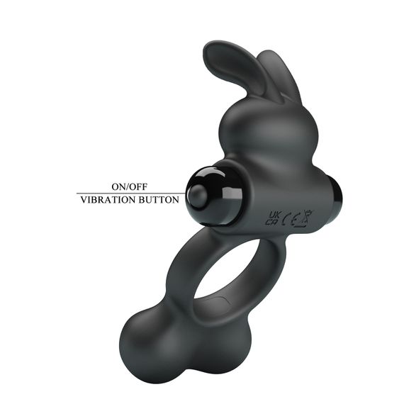 Ерекційне кільце - Pretty Love Vibrant Penis Ring Yusuf Black | Зображення 8