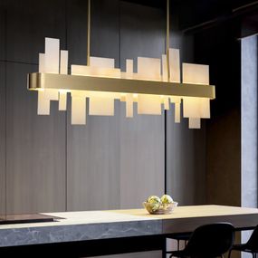 Люстра світлодіодна підвісна LED світильник для квартири на стелю лед 26772 Золото 25-125х9х100 см.