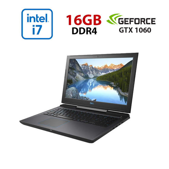 Игровой ноутбук Dell G7 7588 / 15.6" (1920x1080) IPS / Intel Core i7-8750H (6 (12) ядер по 2.2 - 4.1 GHz) / 16 GB DDR4 / 360 GB SSD / nVidia GeForce GTX 1060, 6 GB GDDR5, 192-bit / WebCam б/у