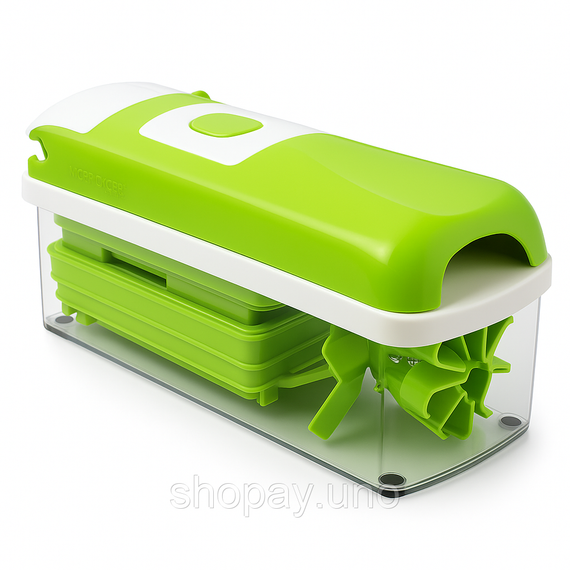 Овощерезка Nicer Dicer PLUS, 14 предметов, универсальная терка-мультислайсер, контейнер, V‐лезвие | Зображення 1