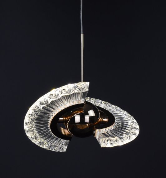 Люстра світлодіодна підвісна LED світильник для квартири на стелю лед 26618 Золото 25-120х18х18 см. | Зображення 5