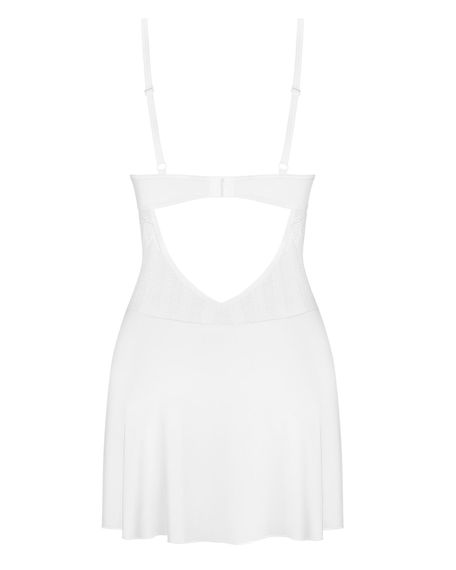 Пеньюар Obsessive Alissium chemise & thong, M/L, мереживний ліф, стрінги в комплекті | Зображення 4