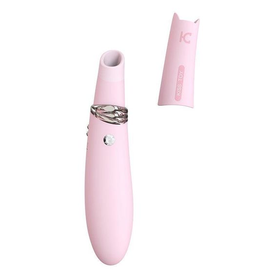 Вакуумный стимулятор с вибрацией KisToy Miss CC Pink, можно использовать как вибратор, диаметр 36мм | Зображення 2