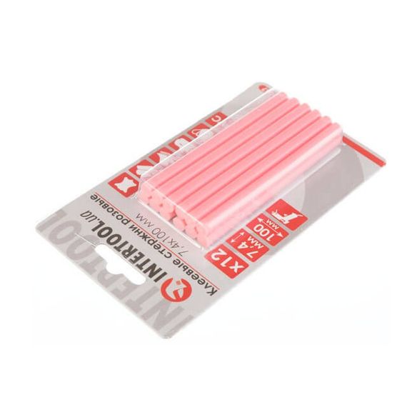 Комплект стрижнів клейових рожевих 7,4*100 мм, 12 од. INTERTOOL RT-1047 | Зображення 1