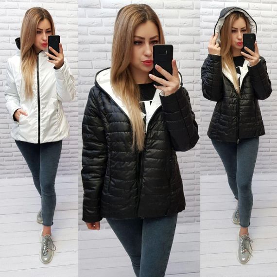 Куртка двостороння, арт.185, чорний / білий | Зображення 3