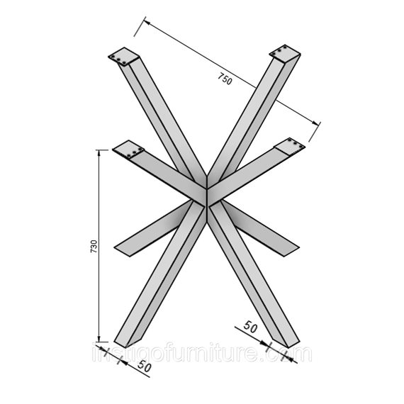 Каркас для столу з металу 750×750mm, H=730mm | Зображення 5