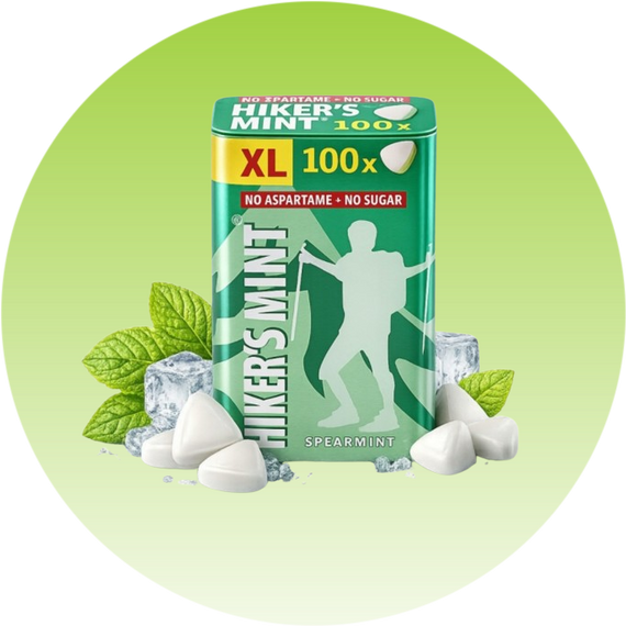 Освіжаючі м'ятні пастилки Hiker's Mint Spearmint 70 г, 100 шт