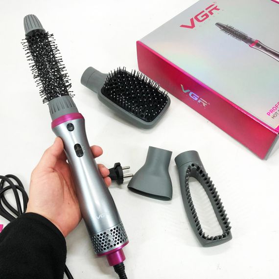 Професійний стайлер для укладання волосся 4в1 VGR V-408 700 Вт, Функціональний професійний фен | Зображення 1