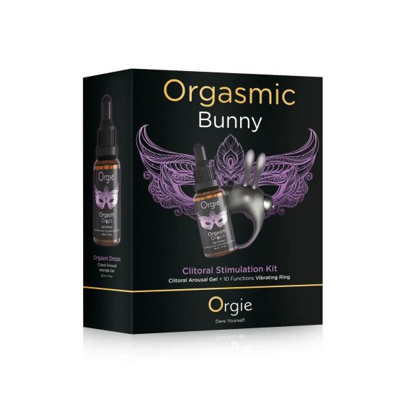 Набор эрекционное виброкольцо и капли для клитора Orgie ORGASMIC BUNNY Sex Aura | Зображення 5