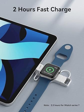 NEWDERY Портативное зарядное устройство для Apple Watch Беспроводное зарядное устройство для iWatch с быстрой зарядкой USB-A и USB-C | Зображення 3