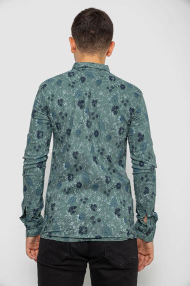 Рубашка мужская с принтом, цвет оливковый, 214R812 | Зображення 3