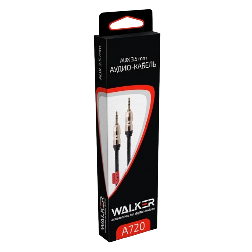 Аудіокабель WALKER A720 AUX чорний | Зображення 1