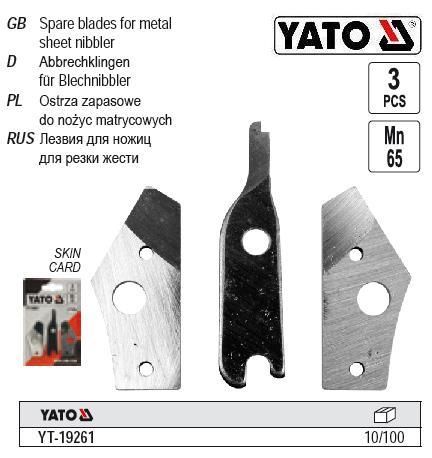 Леза для матричних ножиць YATO YT-19260 3 штуки YT-19261