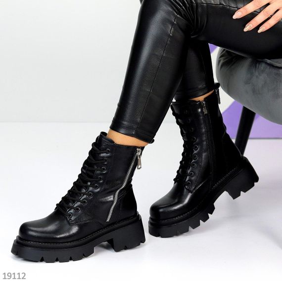 Круті чорні зимові черевики берці натуральна шкіра | Зображення 9