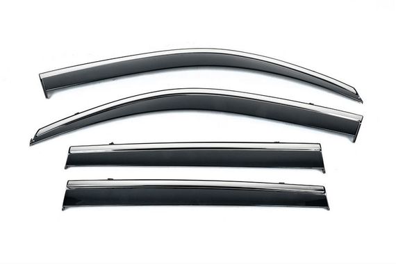 Вітровики з хромованим молдингом Niken Luxury (4 шт) для Volkswagen Touareg 2010-2018 рр