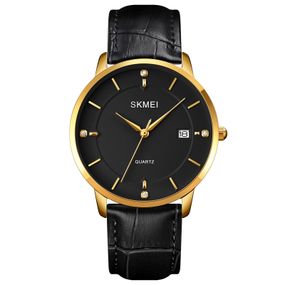 Чоловічий годинник Skmei 1801LGDBK Gold-Black Leather