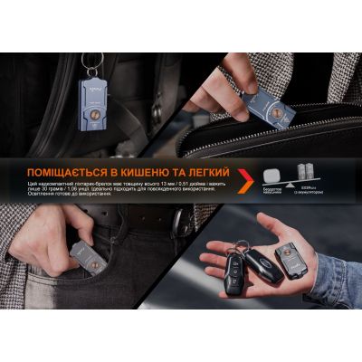 Фонарь Fenix E03R V2.0 Grey (E03RV20GR) | Зображення 2