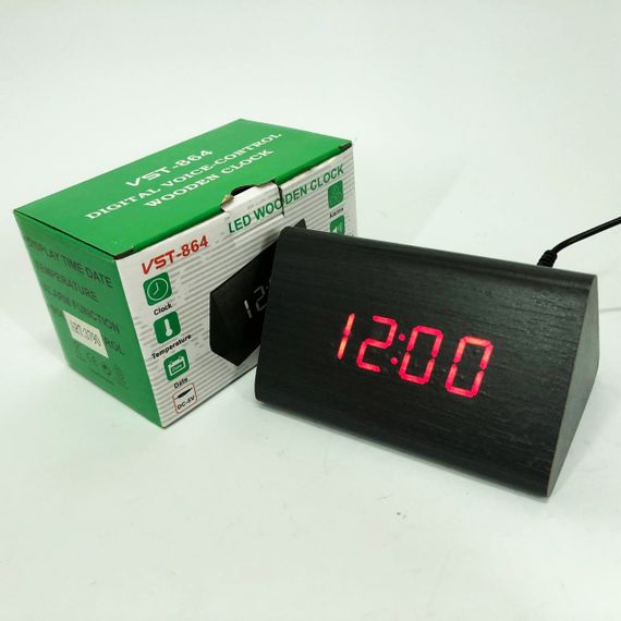 Часы со светящимся табло VST-864, Настольные LED часы Электронные настольные digital LU-38 | Зображення 5