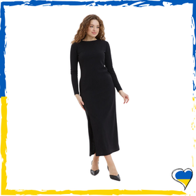 Сукня жіноча Рубчик вузький чорна XS-S(42-44), M-L(46-48), XL-2XL(50-52)