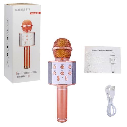 Уцінка. Бездротовий мікрофон С 48340 (50) 4 кольори, караоке, bluetooth, USB, колонка, в коробці   Мікорофон не працює