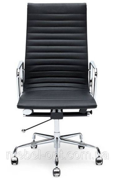 Крісло Solano artlеath чорне, репліка крісла Ribbed EA 119 від Charles and Ray Eames | Зображення 1