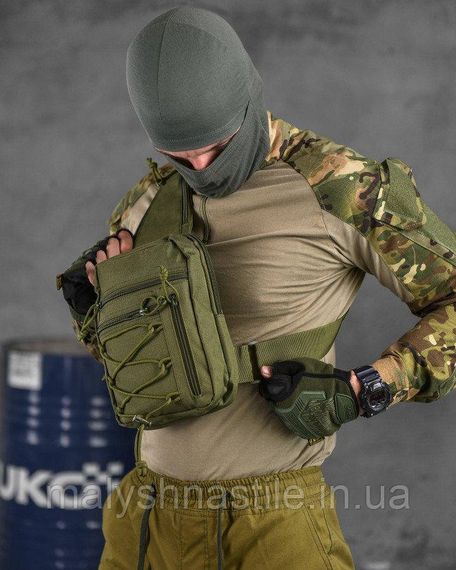 Сумка-слинг тактическая с одной лямкой SILVER KNIGHT oliva   ВТ6748 | Зображення 3