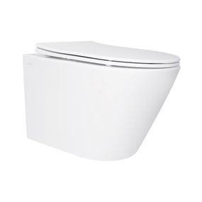 Унитаз подвесной Qtap Swan безободковый с седалием Soft-close QT16335180W