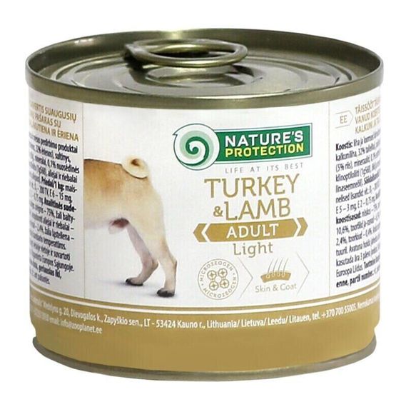 Корм Nature's Protection Adult Light Turkey & Lamb вологий низькокалорійний з індичкою та ягнятком для дорослих собак 200 гр
