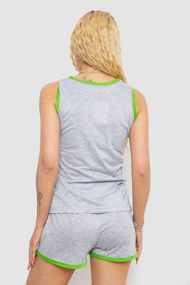 Жіноча піжама з принтом, колір сіро-салатовий, 238RB40 | Зображення 3