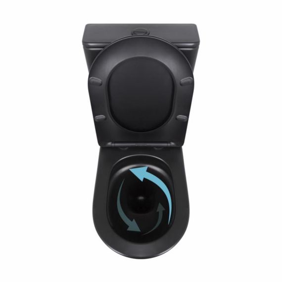 Унітаз підлоговий Qtap Robin Ultra Quiet безобідковий з сидінням Soft-close MATT BLACK QT13226083AMB | Зображення 5