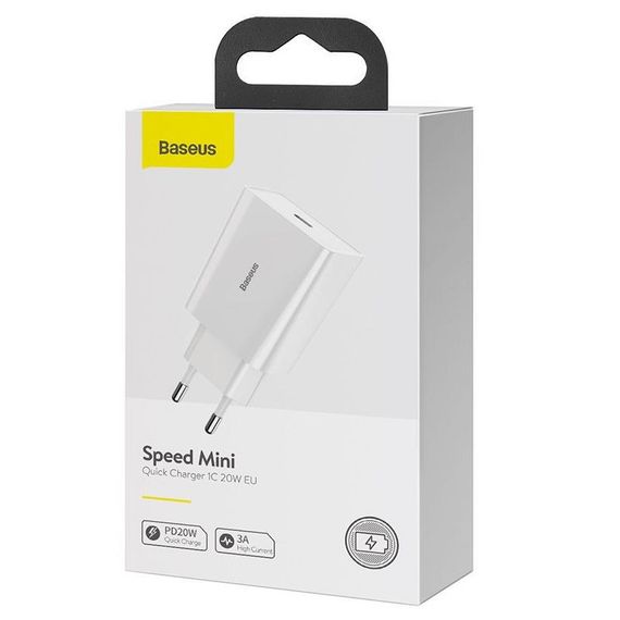СЗУ Baseus Speed Mini Quick Charger 20W (1USB-C) (CCFS-S) Белый | Зображення 4