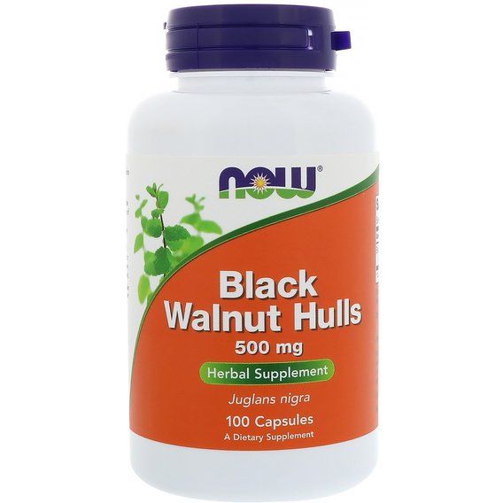 Черный орех NOW Foods Black Walnut Hulls 500 mg 100 Caps
