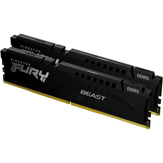 Модуль пам&#039;яті для комп&#039;ютера DDR5 64GB (2x32GB) 5200 MHz Beast Black Kingston Fury (ex.HyperX) (KF552C36BBEK2-64)