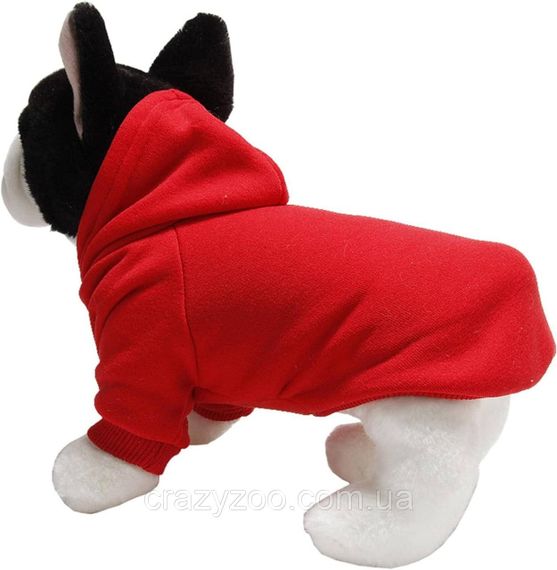 Худи для собак и котов EcoToys Red S красное A: 21 см B: 29 см C: 22 см 7058 | Зображення 3