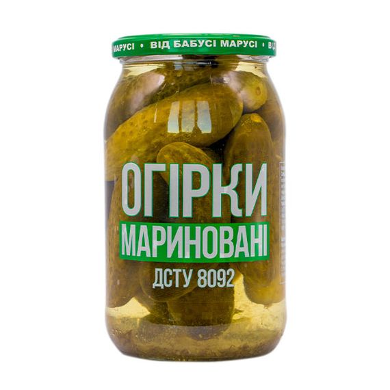 Огірки мариновані Бабусі Марусі 850 г