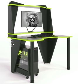 Стол геймерский ZEUS IVAR-2 черныйлайм