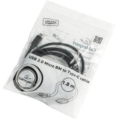Дата кабель USB 2.0 Type-C to Micro 5P 1.0m Cablexpert (CCP-USB2-mBMCM-6) | Зображення 1