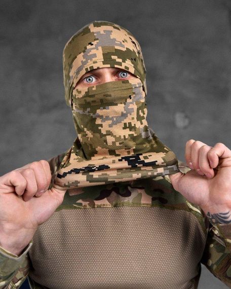Балаклава мужская тактическая подшлемник  пиксель ВТ6582 | Зображення 1