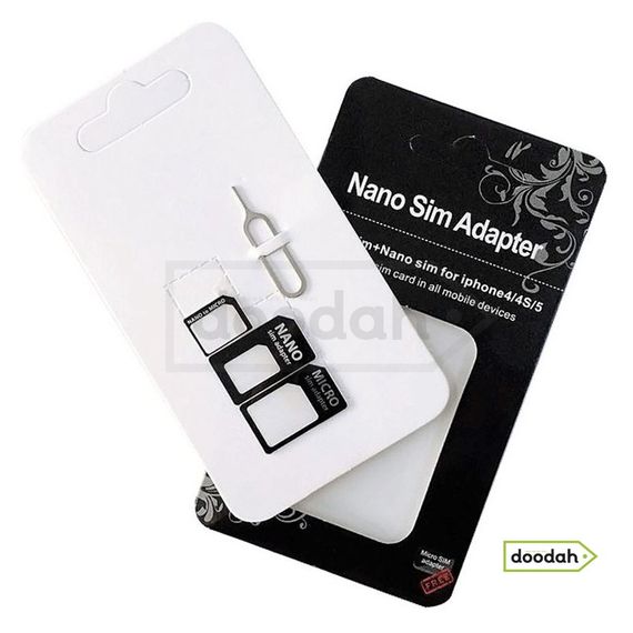 Адаптер перехідник для Sim-карти (Nano, Micro Sim + скріпка) 3в1 - CARPRIE